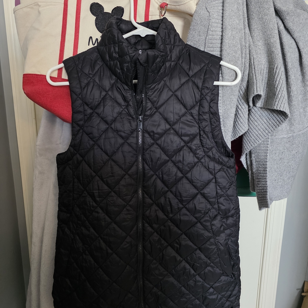 Athleta Black Quilted Vest
